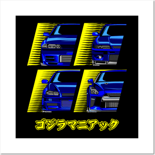 GTR All Front Compilation Blue Posters and Art